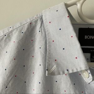 Bonobos - Summer Weight Shirt - L - Slim Fit - Pink Hounslow Dot